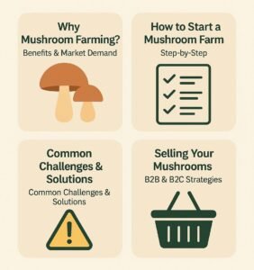 Infographic on how to start a profitable mushroom farming business