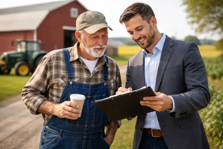 farmer choosing best farm insurance provider in the United States