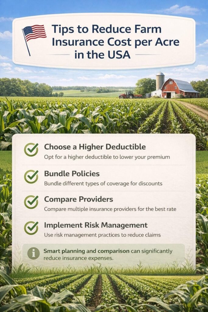 Ways to reduce farm insurance cost per acre USA 2026