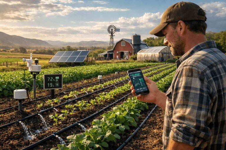 low-cost smart farming techniques for small farms using irrigation and solar technology
