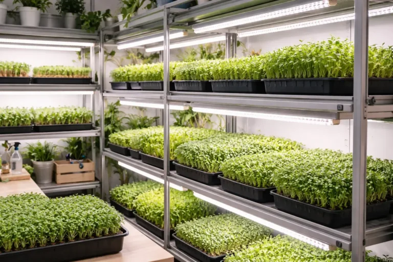 Profitable Crops for Small Farms Canada microgreens indoor farming setup
