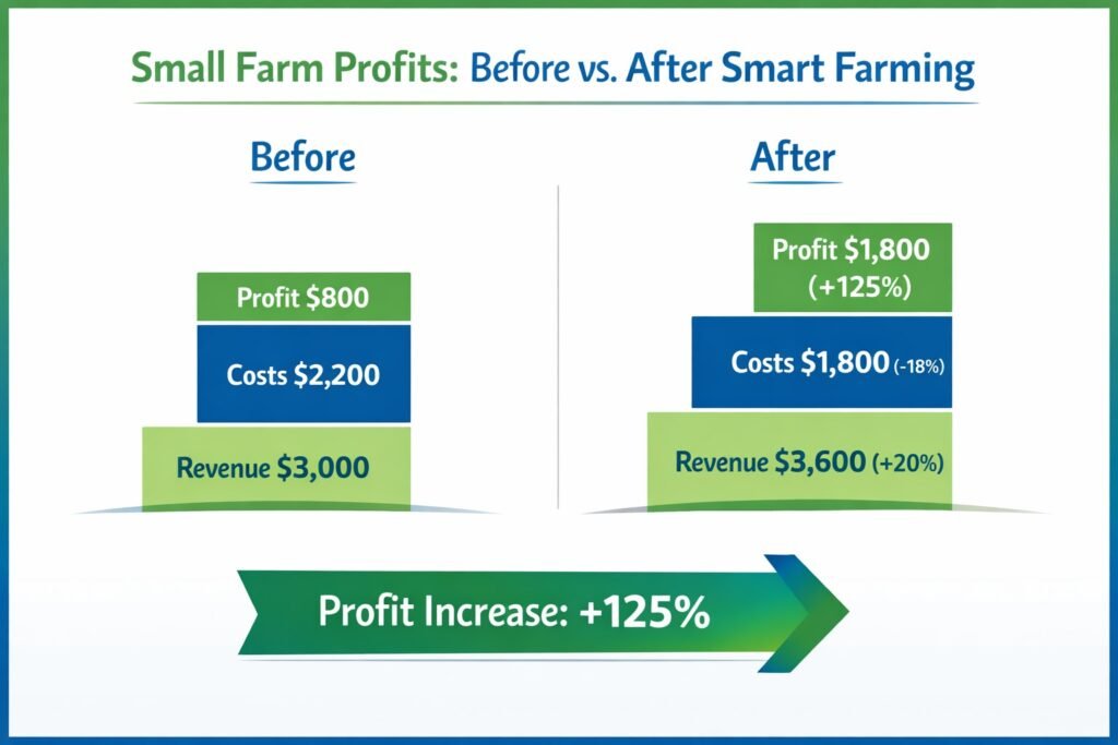 Smart Farming Profit Comparison for Small Farms smart farming profit comparison for small farms before and after implementation