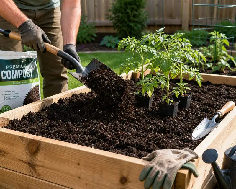 best raised bed soil for tomatoes with compost mix