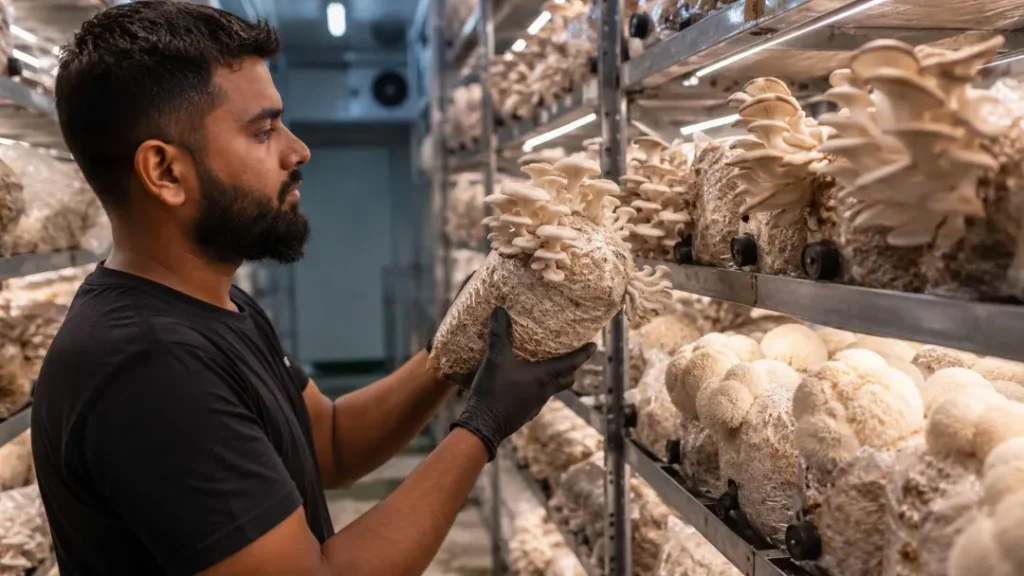 mushroom farming profitability indoor gourmet mushroom farm