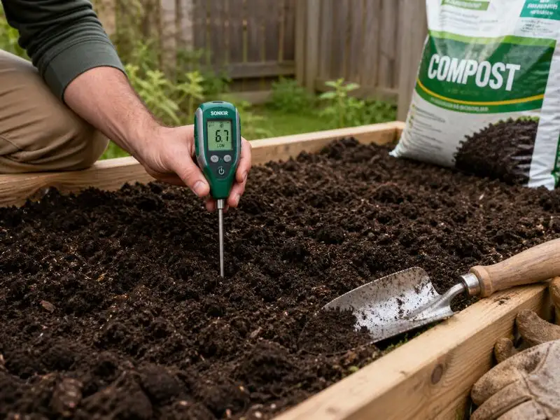 testing soil pH before planting tomatoes